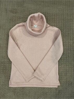 J. Crew Blush Pink Herringbone Turtleneck Sweater/Sweatshirt